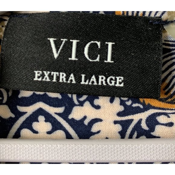 Vici Blue and Brown Patterned Dress - Picture 9 of 11